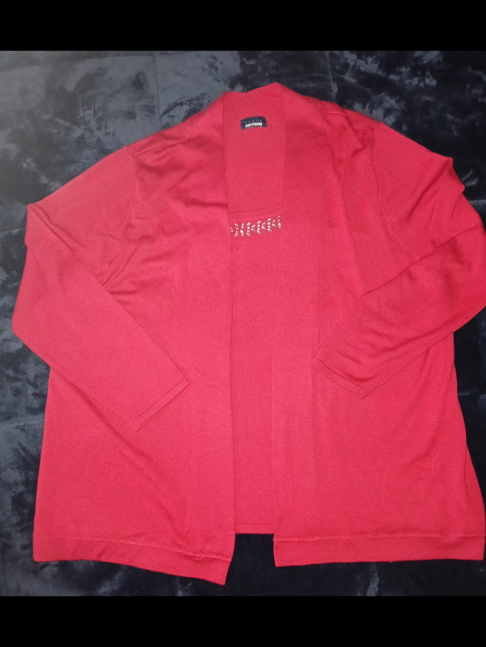 Basic Editions Red Open-Front Women's Cardigan Sweater